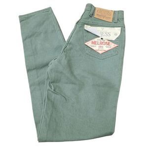 Guess -1176 NWT Vintage Melrose 050 Narrow Leg Zipper Fly Olive Green Women's 31